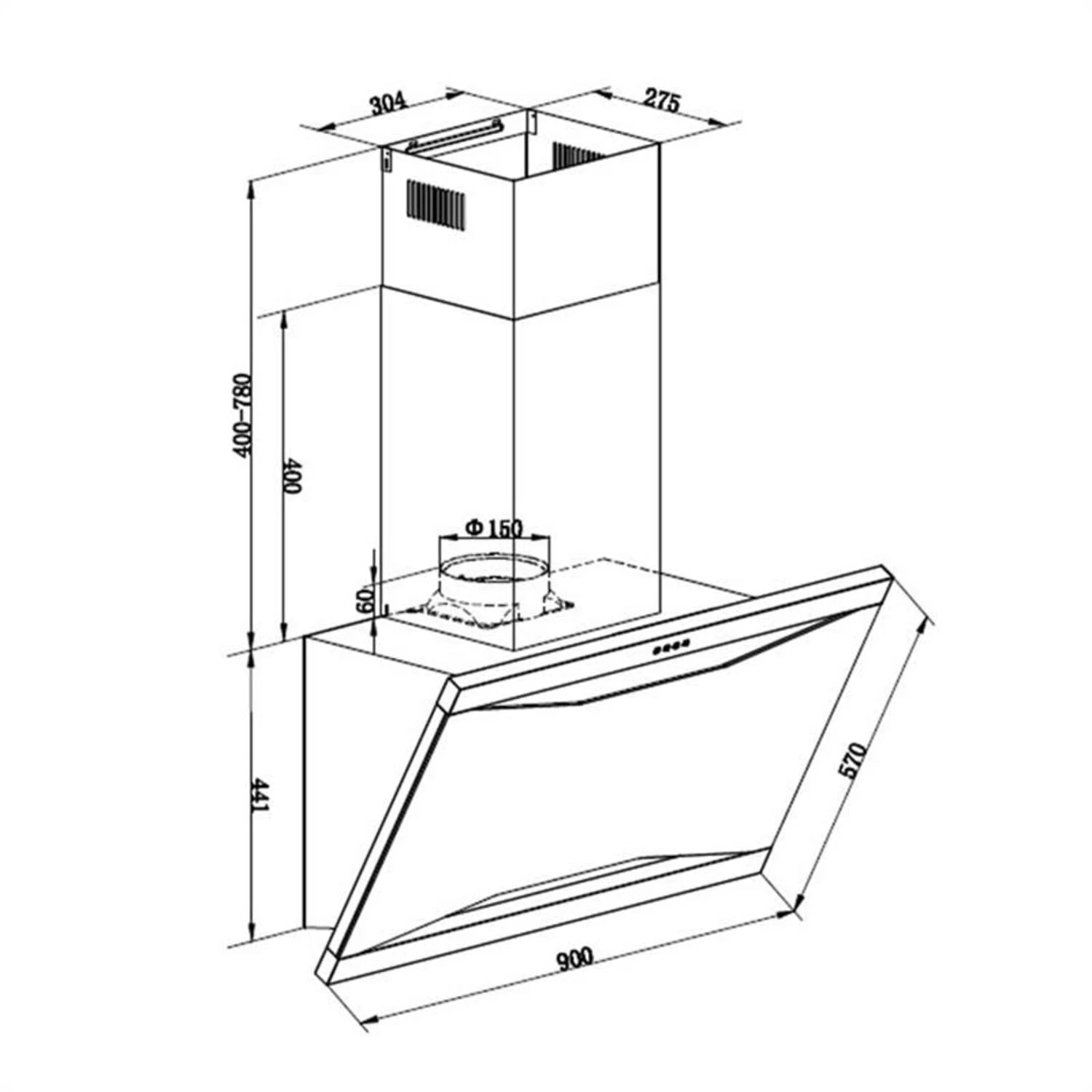 Masur Dunstabzugshaube Umluftset Tafelfront 650 M³/h Edelstahl 11 Masur Dunstabzugshaube Umluftset Tafelfront 650 M³/h Edelstahl – Bild 9