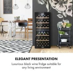 Barossa 102 Duo Weinkühlschrank-Set 2 Zonen 102 Fl. Weinglasregal -Küchenmaschinen Verkäufe 60002419 yy 0003 logo Klarstein Barossa 102D Weinkuehlschrank schwarz
