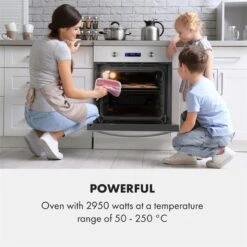 Gusteau Aurora Einbau-Set Backofen + Wandabzugshaube 2950W 64Ltr 550 M³/h Weiß Edelstahl -Küchenmaschinen Verkäufe 60002593 yy 0003 logo Klarstein Gusteau Elektrischer Einbaubackofen weiss