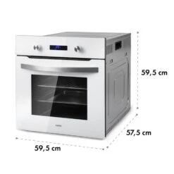 Gusteau Aurora Einbau-Set Backofen + Wandabzugshaube 2950W 64Ltr 550 M³/h Weiß Edelstahl -Küchenmaschinen Verkäufe 60002593 yy 0012 logo Klarstein Gusteau Elektrischer Einbaubackofen weiss