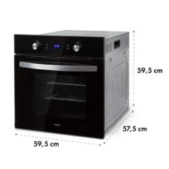 Gusteau Remy Einbau-Set Backofen + Einbau-Haube 2950W 64Ltr 620 M³/h Schwarz Edelstahl -Küchenmaschinen Verkäufe 60002597 yy 0012 logo Klarstein Gusteau Elektrischer Einbaubackofen schwarz