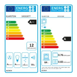 Gusteau Aurora Einbau-Set Backofen + Wandabzugshaube Schwarz Edelstahl -Küchenmaschinen Verkäufe 60002598 energy label